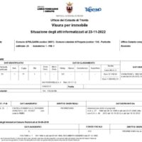 Esempio di visura tavolare su immobile